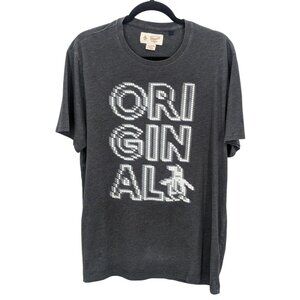 Original Penguin T-Shirt Men Size XL Graphic Print Logo Skater Distressed Grunge